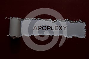 Apoplexy Text written in torn paper photo