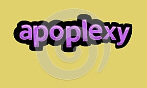 APOPLEXY writing vector design on a yellow background photo