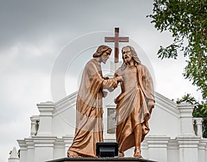 Apostle Doubting Thomas and Jesus Christ photo