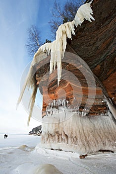 Apostle Islands Ice Caves Frozen Waterfall, Winter