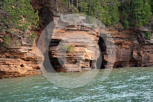 Apostle Islands mainland sea caves along the Bayfield Peninsula along Lake Superior in Wisconsin