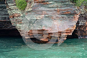Apostle Islands mainland sea caves along the Bayfield Peninsula along Lake Superior in Wisconsin photo