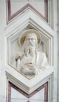 Apostle, relief on the facade of Basilica of Santa Croce in Florence