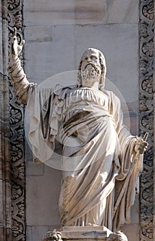 Apostle, statue on the facade of the Milan Cathedral