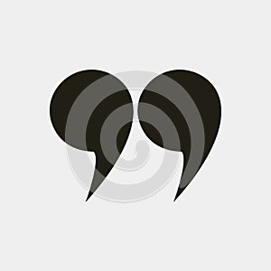 Apostrophe icon. Gray background. Vector illustration.