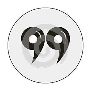 Apostrophe icon. White background. Vector illustration.