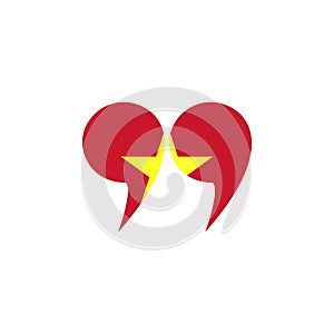 Apostrophe with Vietnam flag. White background. Vector illustration.