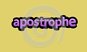 APOSTROPHE writing vector design on a yellow background