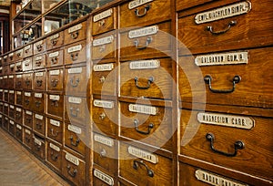 Apothecary chest with drawers