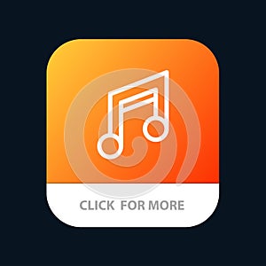 App, Basic, Design, Mobile, Music Mobile App Button. Android and IOS Line Version