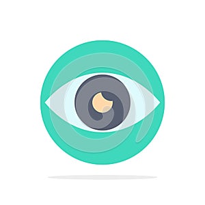 App, Basic Icon, Design, Eye, Mobile Abstract Circle Background Flat color Icon