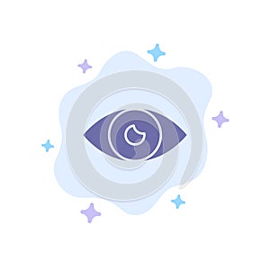 App, Basic Icon, Design, Eye, Mobile Blue Icon on Abstract Cloud Background