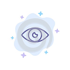 App, Basic Icon, Design, Eye, Mobile Blue Icon on Abstract Cloud Background