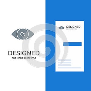 App, Basic Icon, Design, Eye, Mobile Grey Logo Design and Business Card Template