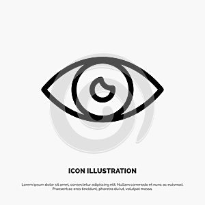 App, Basic Icon, Design, Eye, Mobile Line Icon Vector