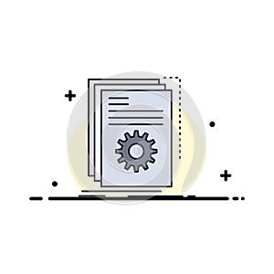 App, build, developer, program, script Flat Color Icon Vector