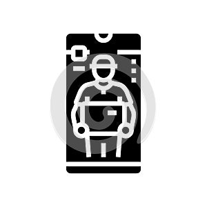 app courier delivery glyph icon vector illustration