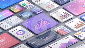 App dashboard ui ux design interface charts and graphs data visualization user experience for mobile and web design