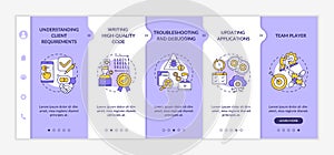 App developer skills onboarding vector template