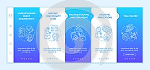 App developer skills onboarding vector template