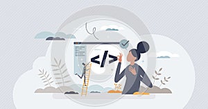 App development and application programming process tiny person concept