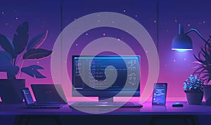 App development with coding and web design, data technology, website, mobile app icon, programming