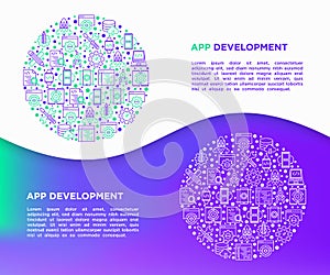 App development concept in circle