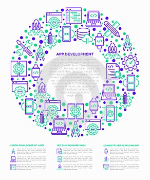 App development concept in circle