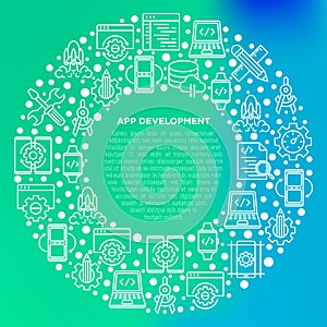 App development concept in circle
