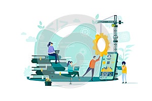 App development concept in flat style.