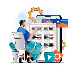 App development concept in modern flat design