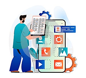 App development concept in modern flat design