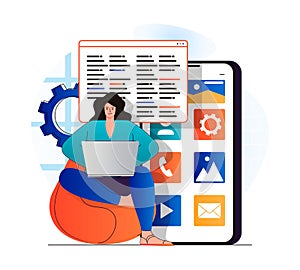 App development concept in modern flat design