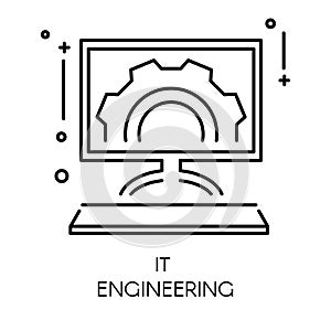 App development and it engineering isolated outline icon