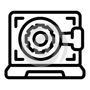 App development icon outline vector. Software programming engineer