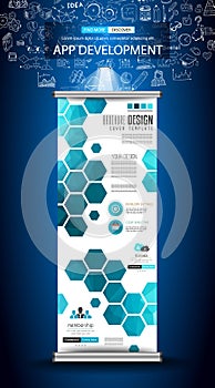 App Development Infpgraphic Concept Background with X-banner design