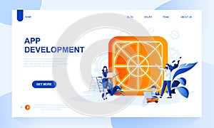 App development vector landing page template