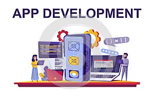 App development web concept in flat style