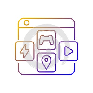 App distribution platforms gradient linear vector icon