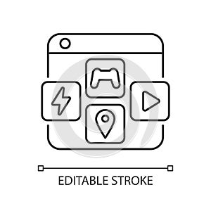 App distribution platforms linear icon