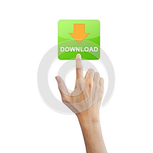 App download button with real hand