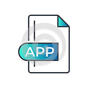 APP File Format Icon. APP extension gradiant icon