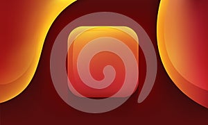App icon. Empty. Square shape. Mobile UX/UI. Orange color with gradient. Glossy beautiful button. User interface. Stylish modern