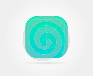 App Icon Template with Guidelines. Vector Fresh Colour
