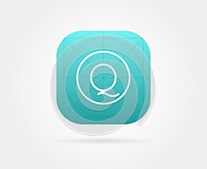 App Icon Template with Guidelines. Vector Fresh Colour