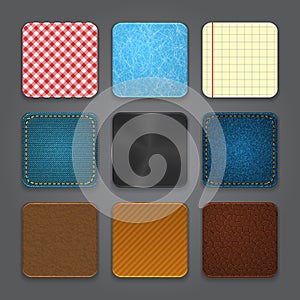 App icons background set. Glossy web button icons.