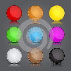 App icons background set. Glossy web button icons.