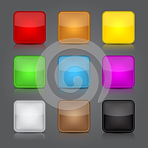 App icons background set. Glossy web button icons. photo