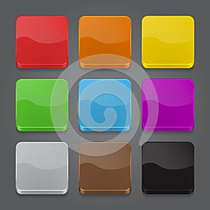 App icons background set. Glossy web button icons.