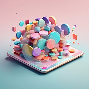 App Icons 3D Render: Isometric, Floating, Pastel, UI UX